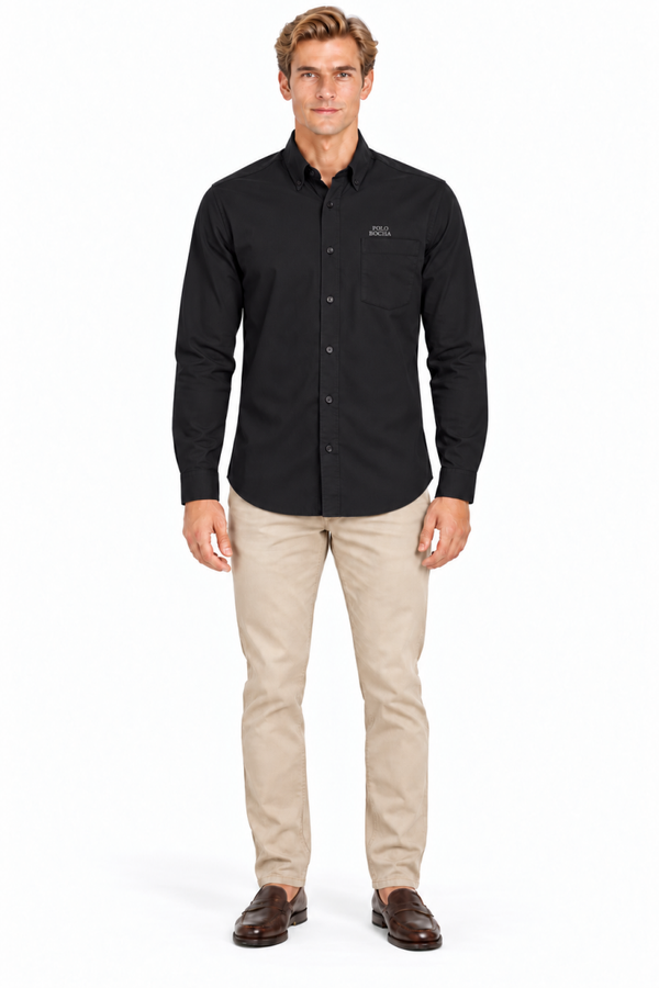 CAMISA CABALLERO POPELIN NEGRO CAMPOPCBBK