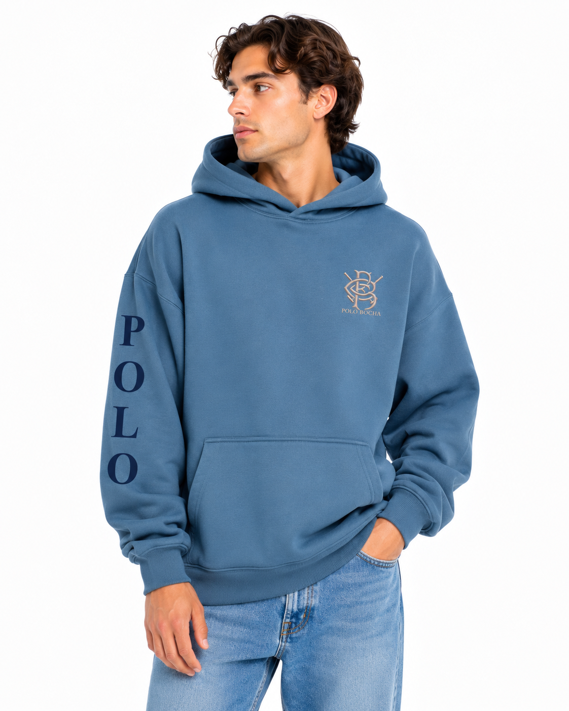 SUDADERA OVERSIZE UNISEX AZUL T. RIDER P B TEAM