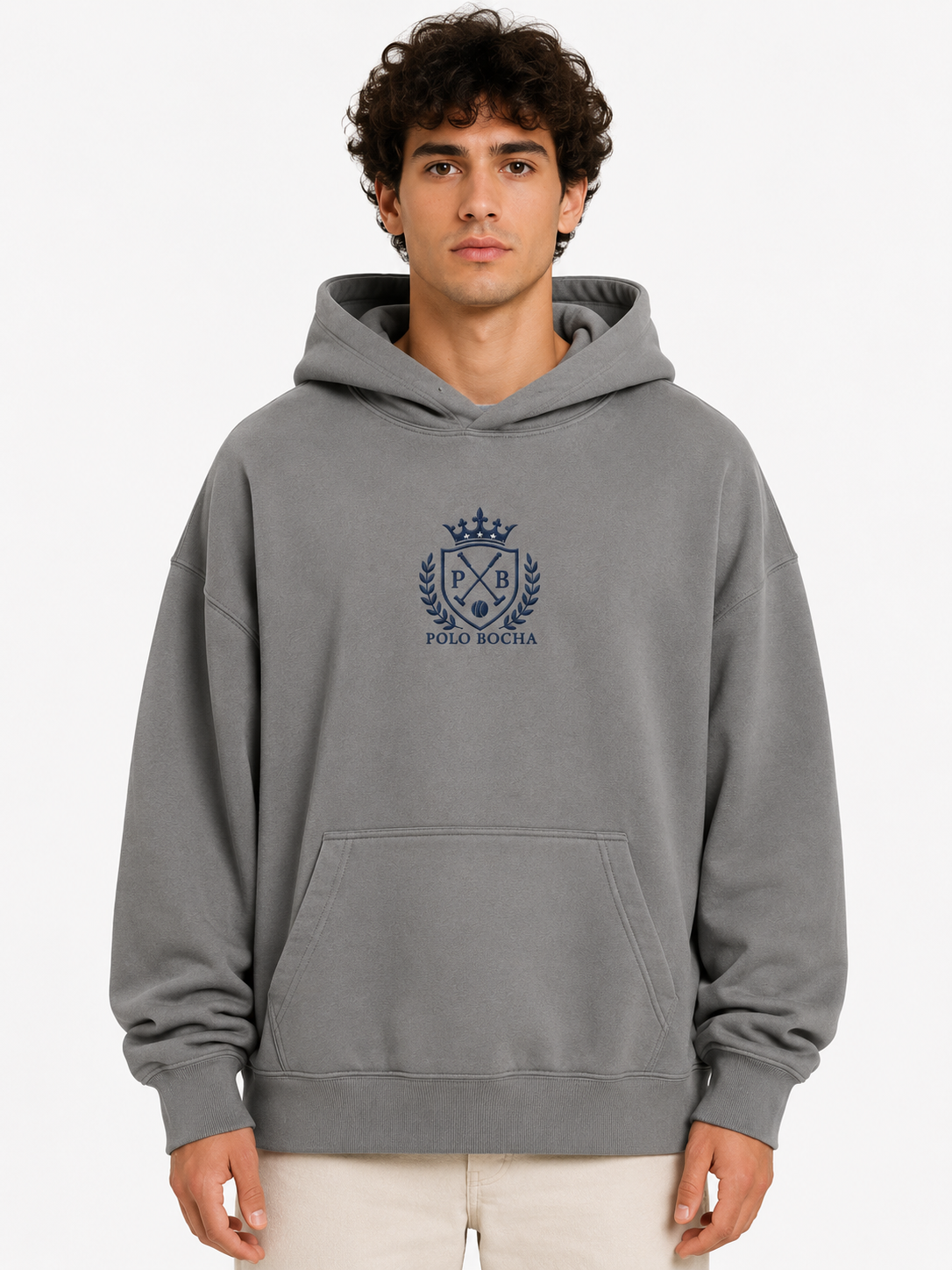 SUDADERA OVERSIZE UNISEX GRIS EQUESTRIAN TEAM P B