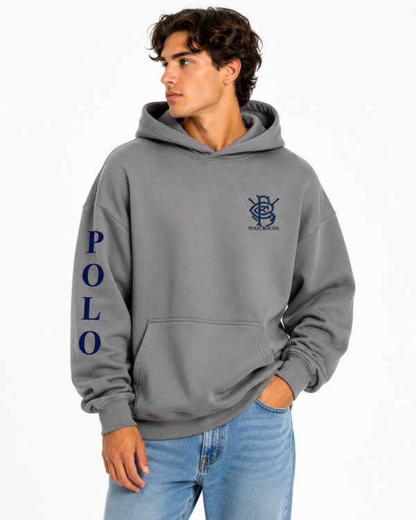 SUDADERA OVERSIZE UNISEX GRIS RIDER P B TEAM