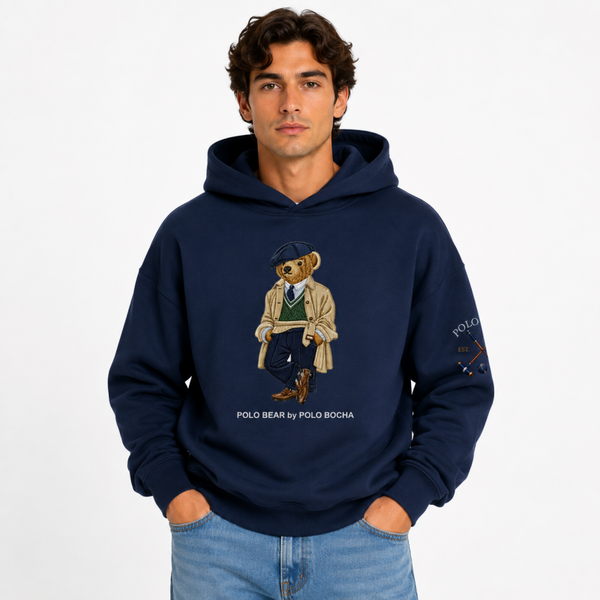 SUDADERA OVERSIZE UNISEX MARINO TRENCH COAT BEAR