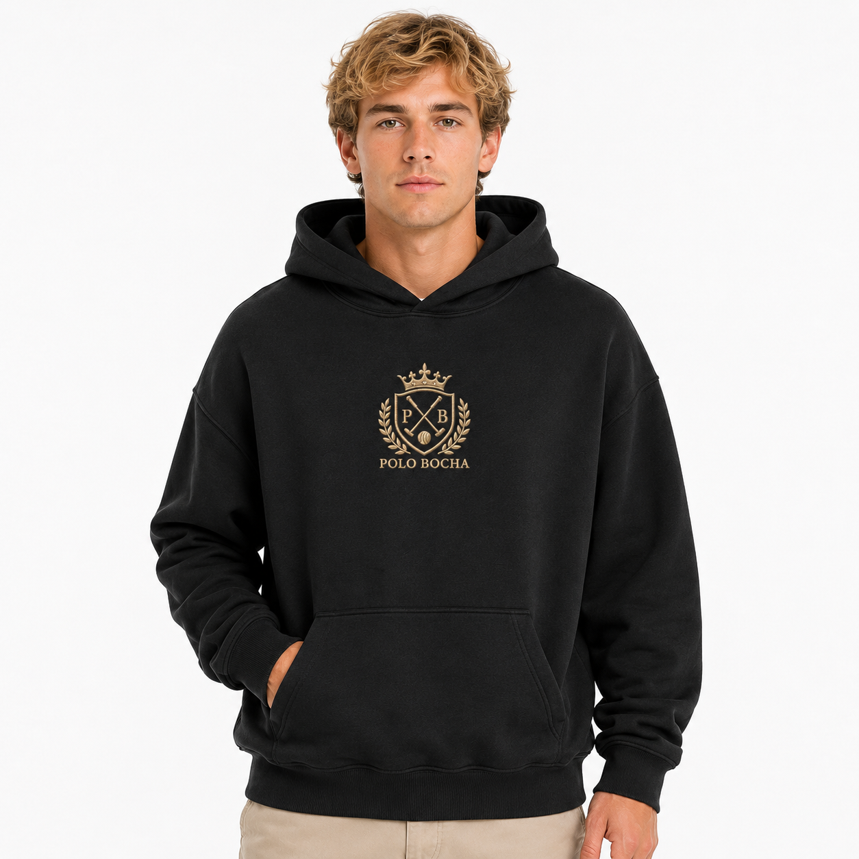 SUDADERA OVERSIZE UNISEX BLACK EQUESTRIAN TEAM P B