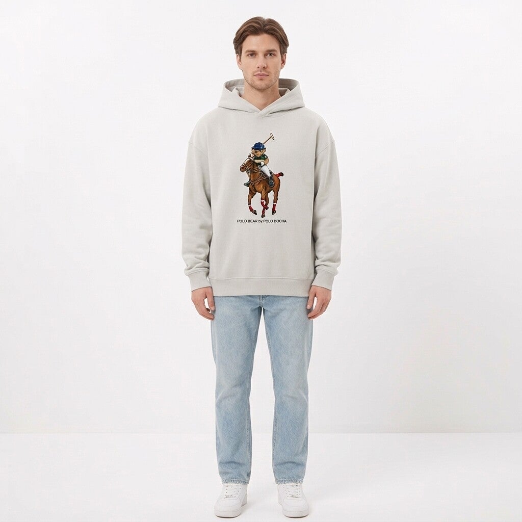 SUDADERA OVERSIZE UNISEX WHVINT BEAR ON HORSE