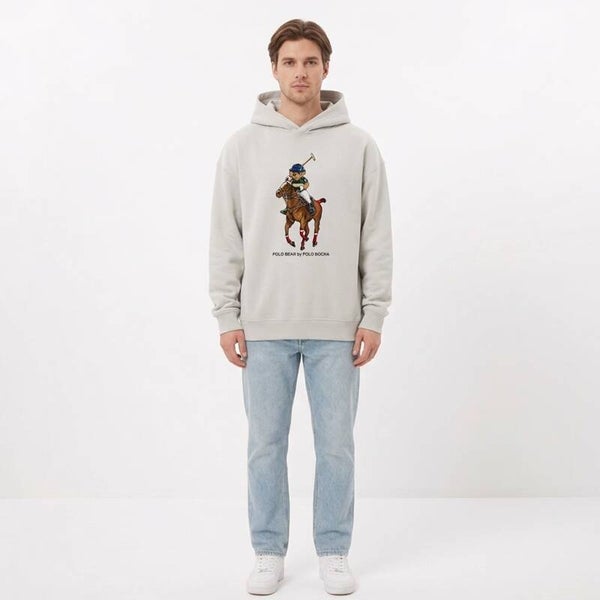 SUDADERA OVERSIZE UNISEX WHVINT BEAR ON HORSE