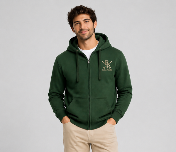 HOODIES VERDE OS CABALLERO CREMALLERA UNISEX POLO X BOCHA