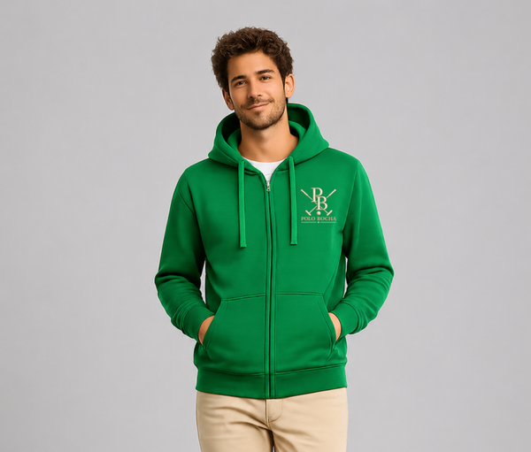 HOODIES GREEN CABALLERO CREMALLERA UNISEX POLO X BOCHA