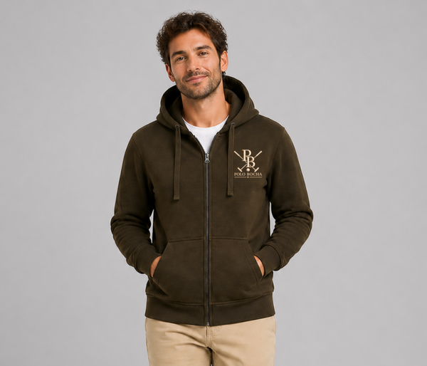 HOODIES KHAKI CABALLERO CREMALLERA UNISEX POLO X BOCHA
