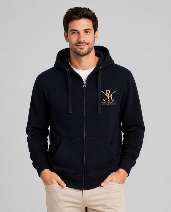 HOODIES MARINO CABALLERO CREMALLERA UNISEX POLO X BOCHA