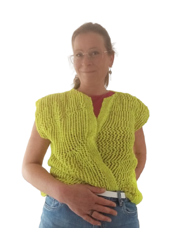 Cardigan zonder mouwen – Keesje (maat M)