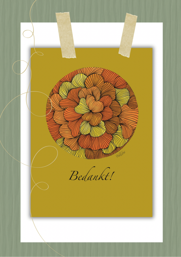 Bedankt oranje gele bloem