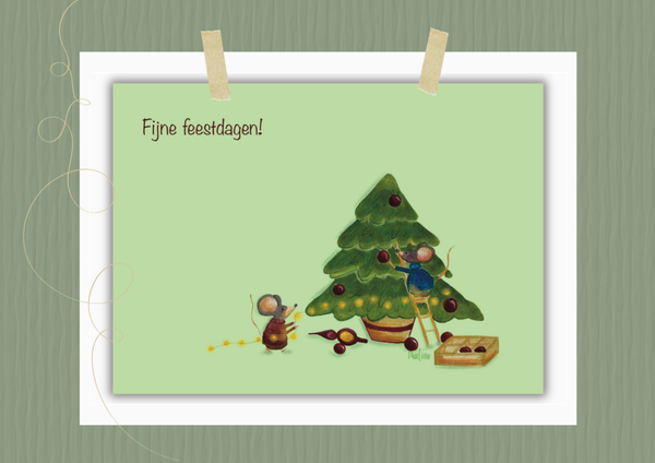 Muisjes versieren kerstboom