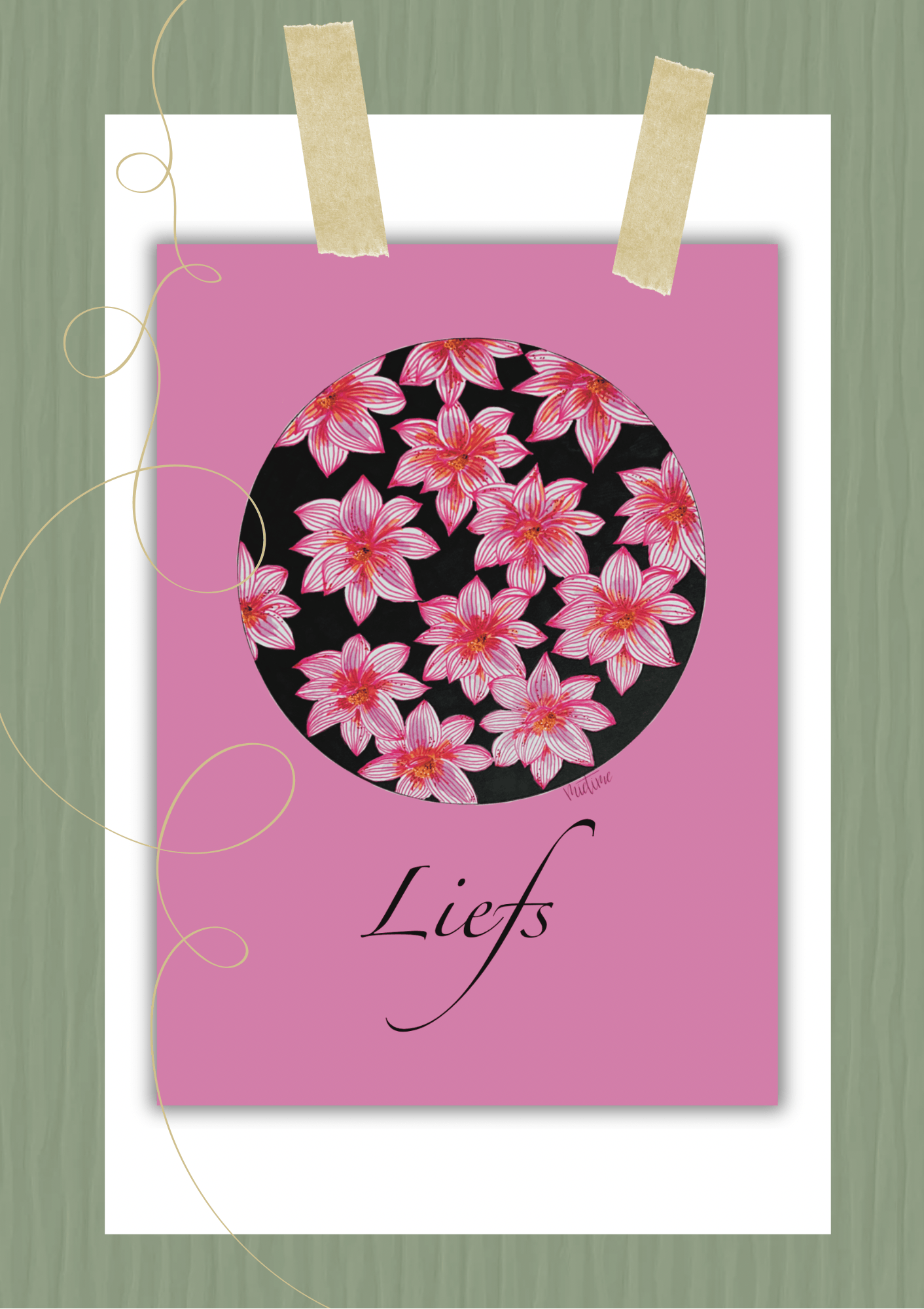 Liefs roze bloemen