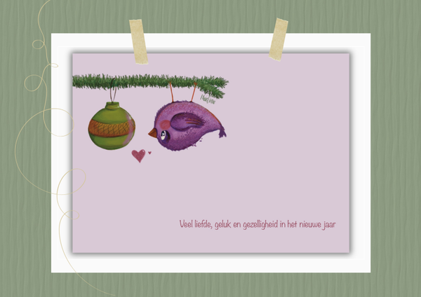 Vogel en kerstbal