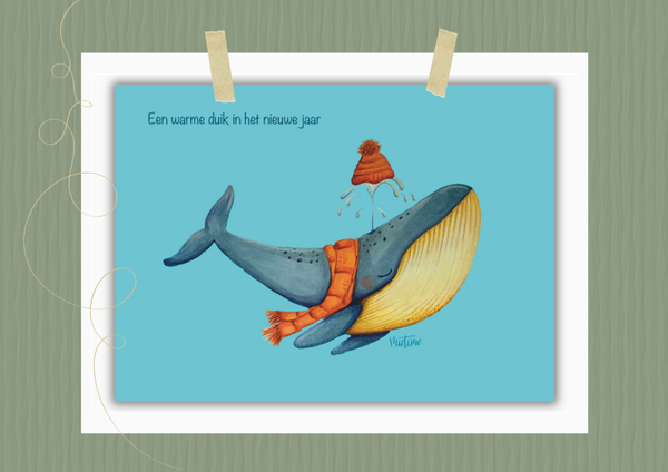 Walvis met tekst
