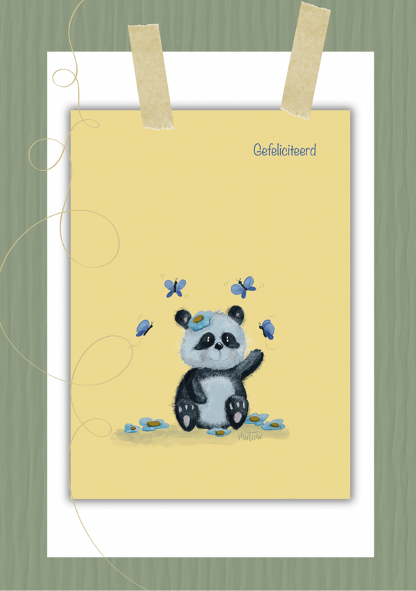 Panda met vlinders