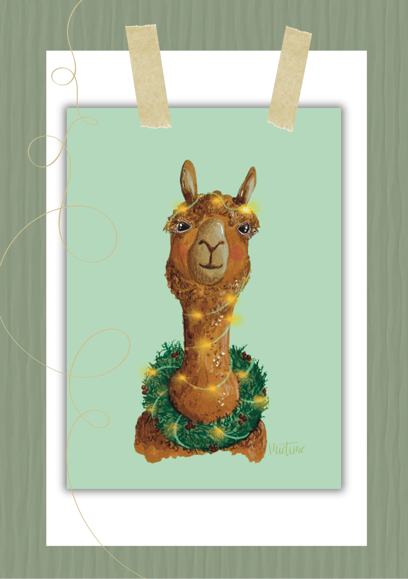 Lama met lichtjes