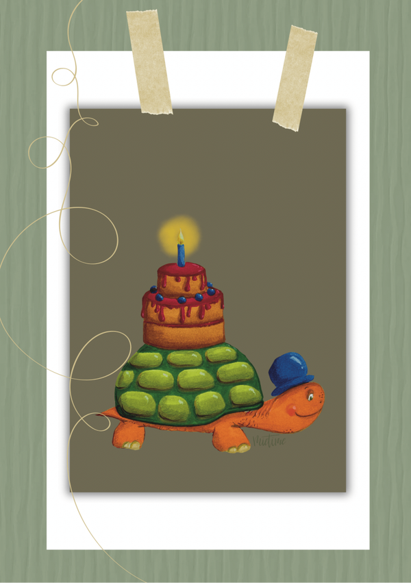 Schildpad met taart