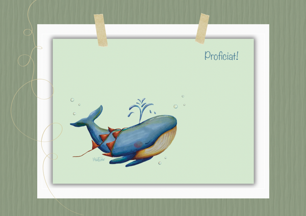 Walvis met vlaggetjes