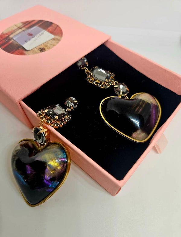 Boucles d'oreilles Coeur Irisé
