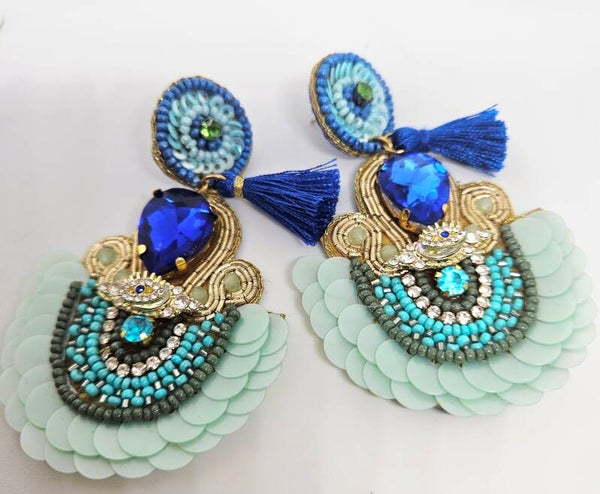 Boucles d'oreilles Sirène d' Azur