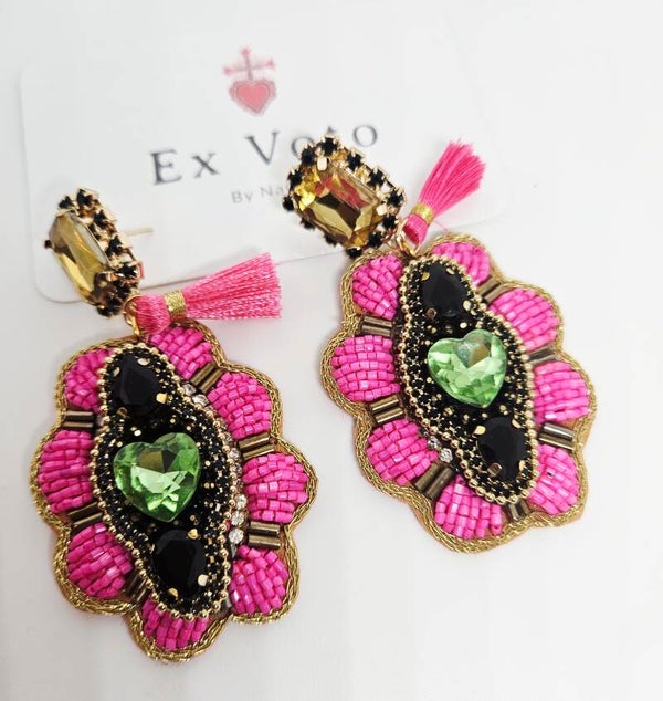 Boucles d'oreilles Cœurs d' Emeraude