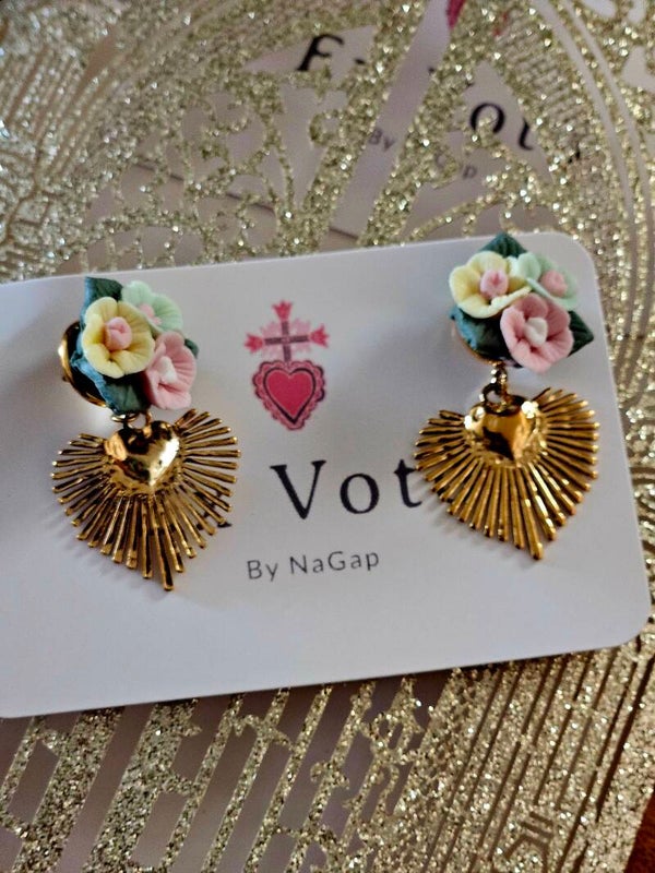 Boucles Ex voto porcelaine