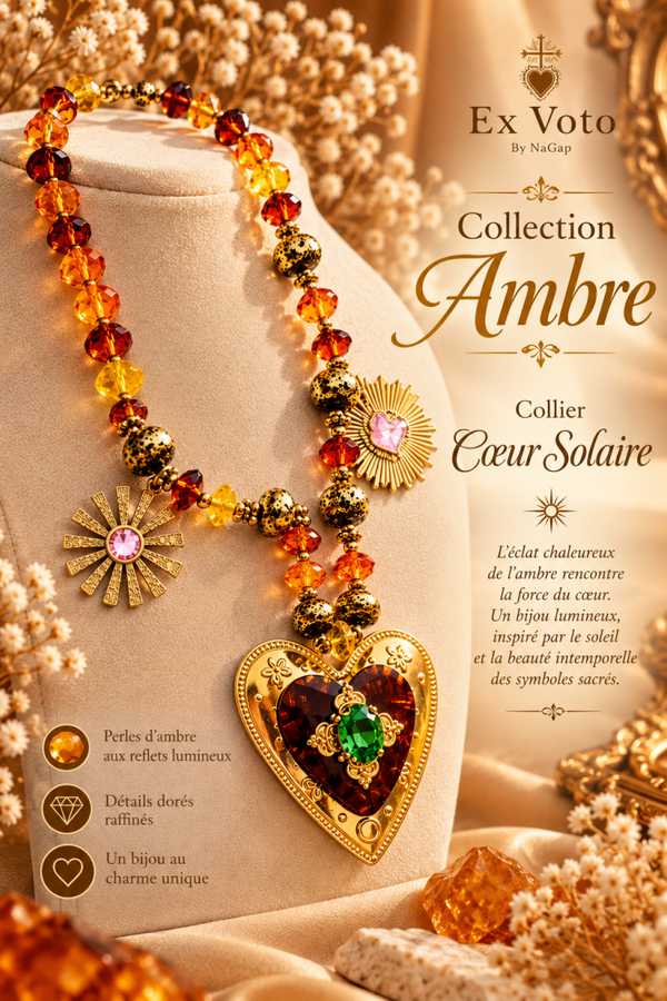 Collier coeur solaire