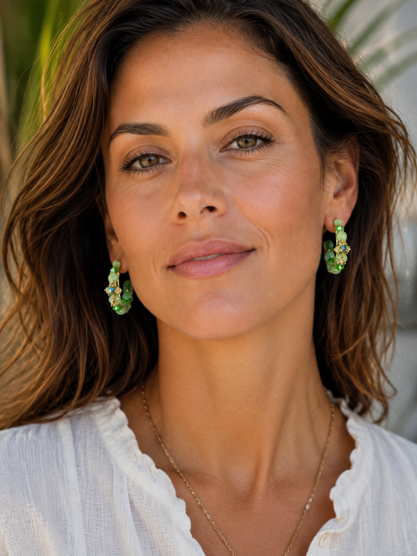 Boucles d oreilles Emeraudes Impériales