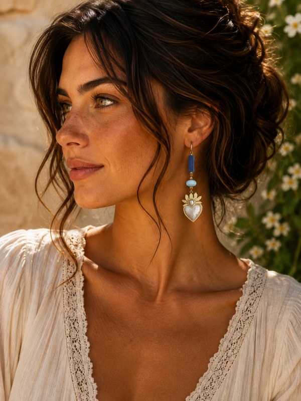 Boucles d'oreilles Coeur de Nacre