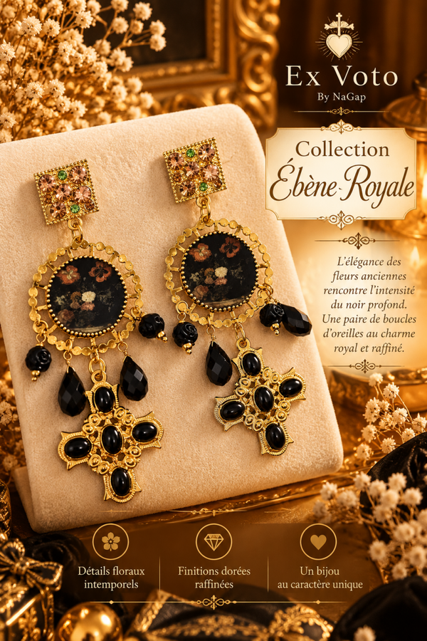 Boucles d'oreilles Ébène Royal