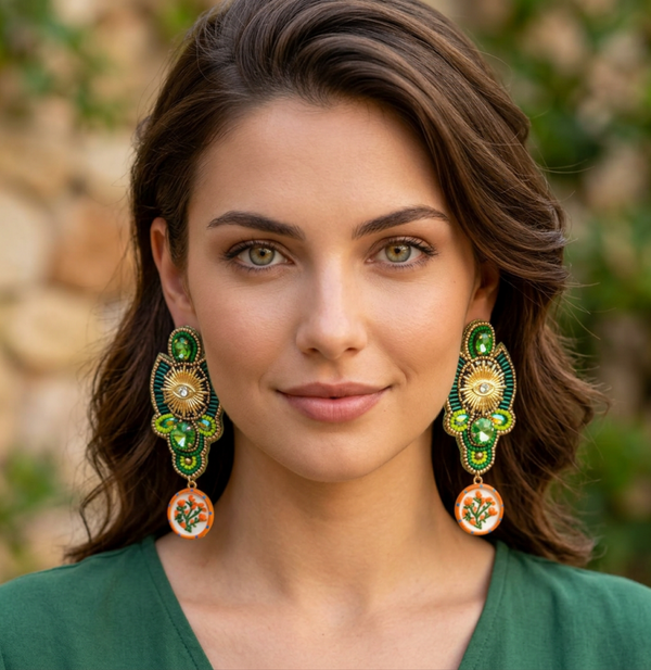 Boucles d oreilles Oeil d Emeraude