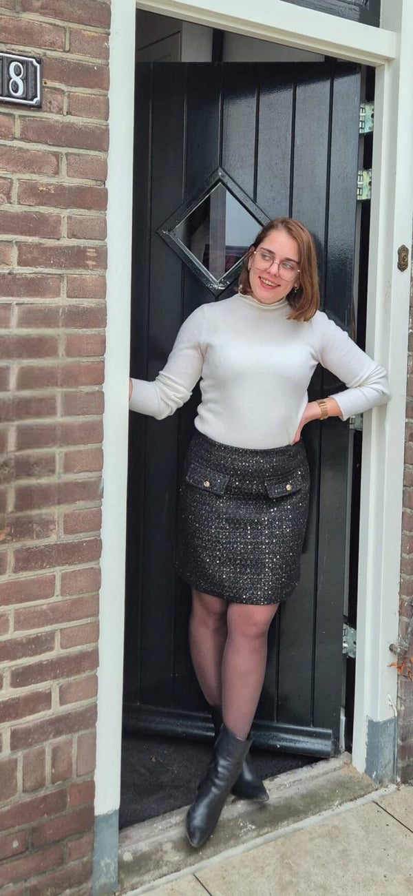 Zwart gemêleerd rokje