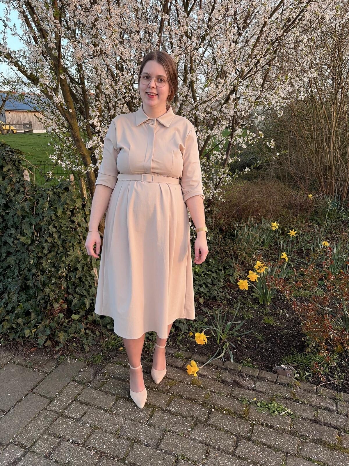 Beige jurk