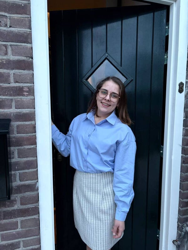 Blauwe blouse