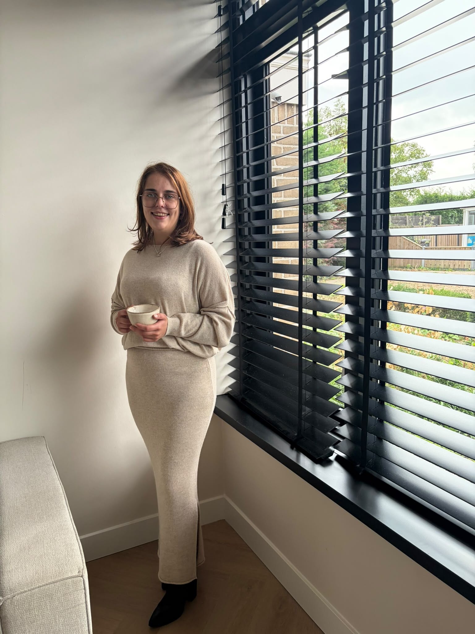 Zachte comfy beige trui
