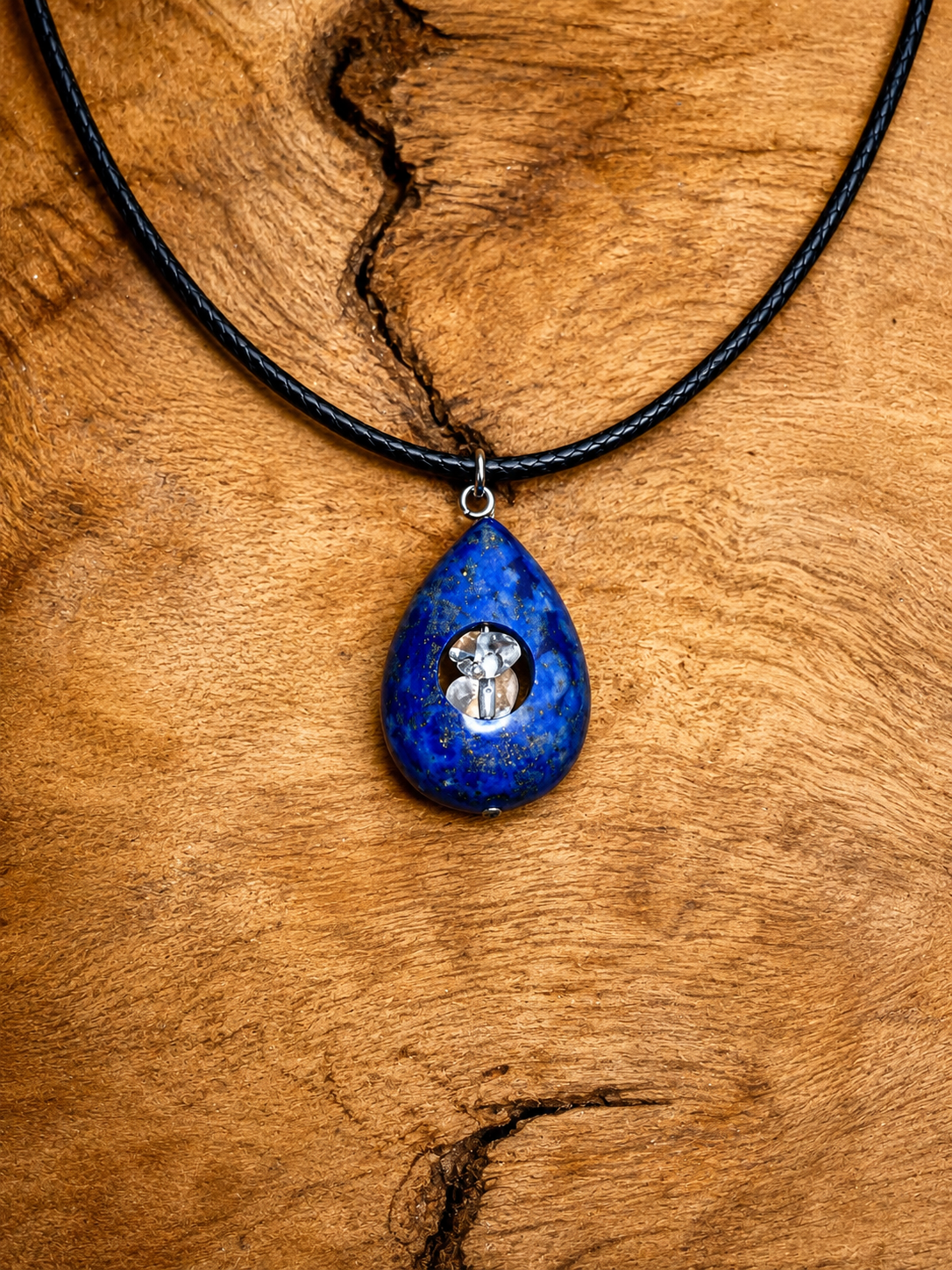 Collana Lapislazzuli con quarzo ialino
