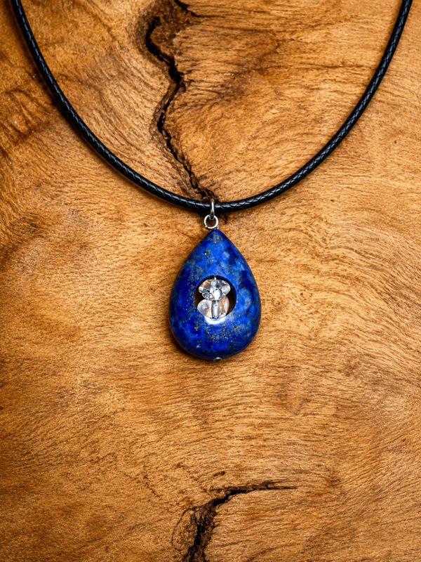 Collana Lapislazzuli con quarzo ialino