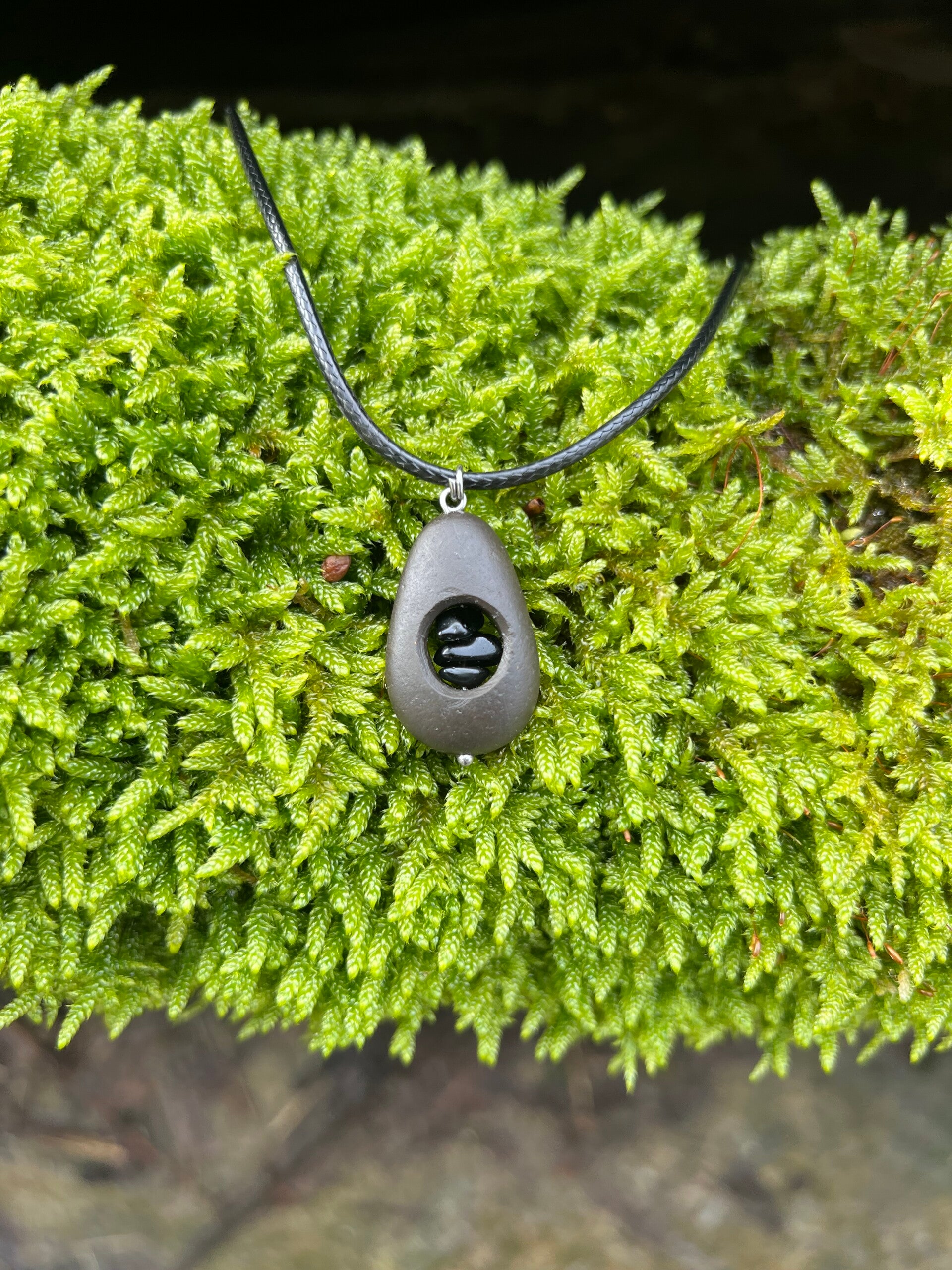 Mini Amuleto con ossidiana nera🧿