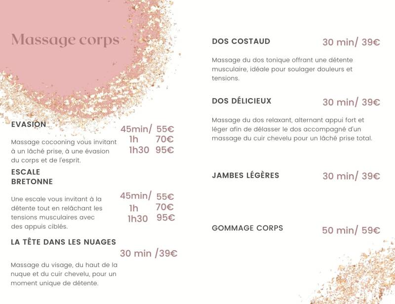 massage relaxation institut beauté Névez Sur un Petit Nuage