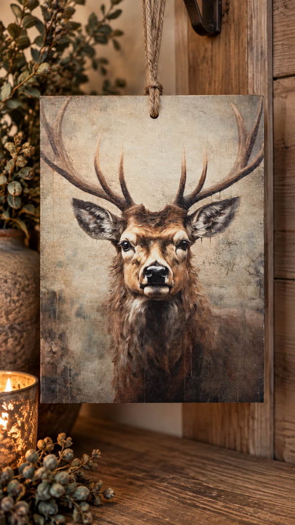 🦌 Sfeervolle hertendecoratie – 15 x 20 cm