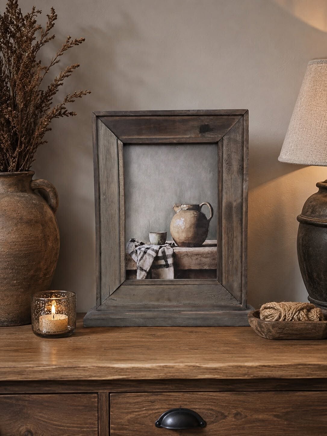 Prachtige houten decoratie op voet