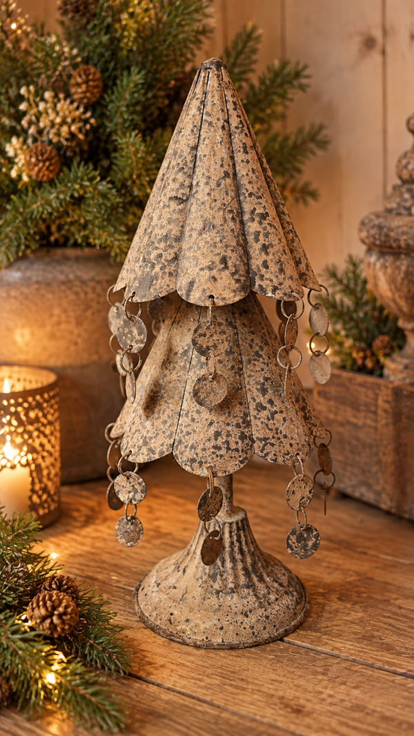 Sfeervolle metalen kerstboom – 35 cm hoog