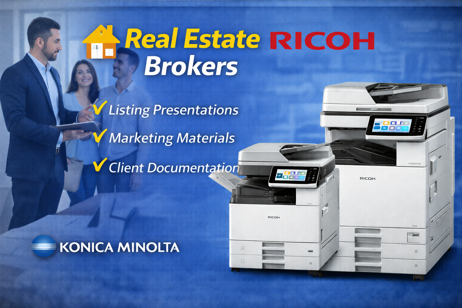 Protec Copiers offers Ricoh copier sales and service for REal Estate Brokers