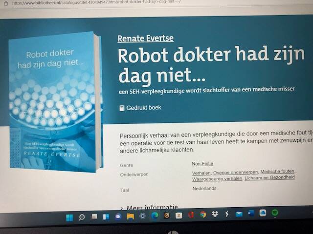 mijn boek is toegelaten tot alle bibliotheken in Nederland