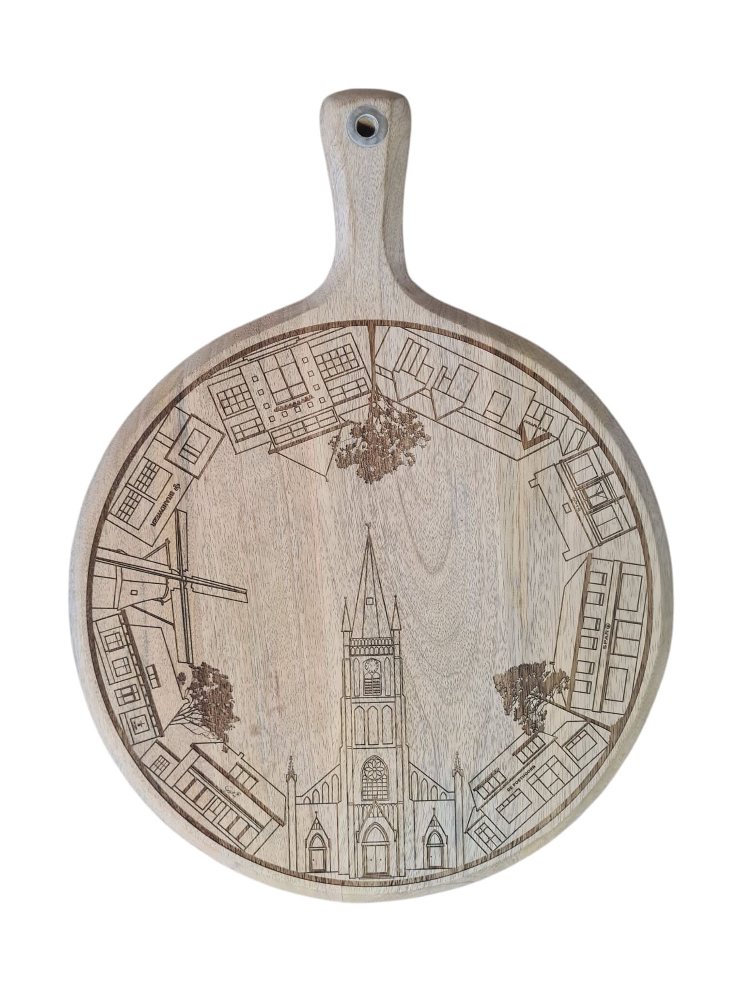 Ronde serveerplank - Skyline van Haps