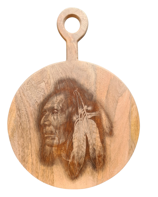 Serveerplank Indian warrior