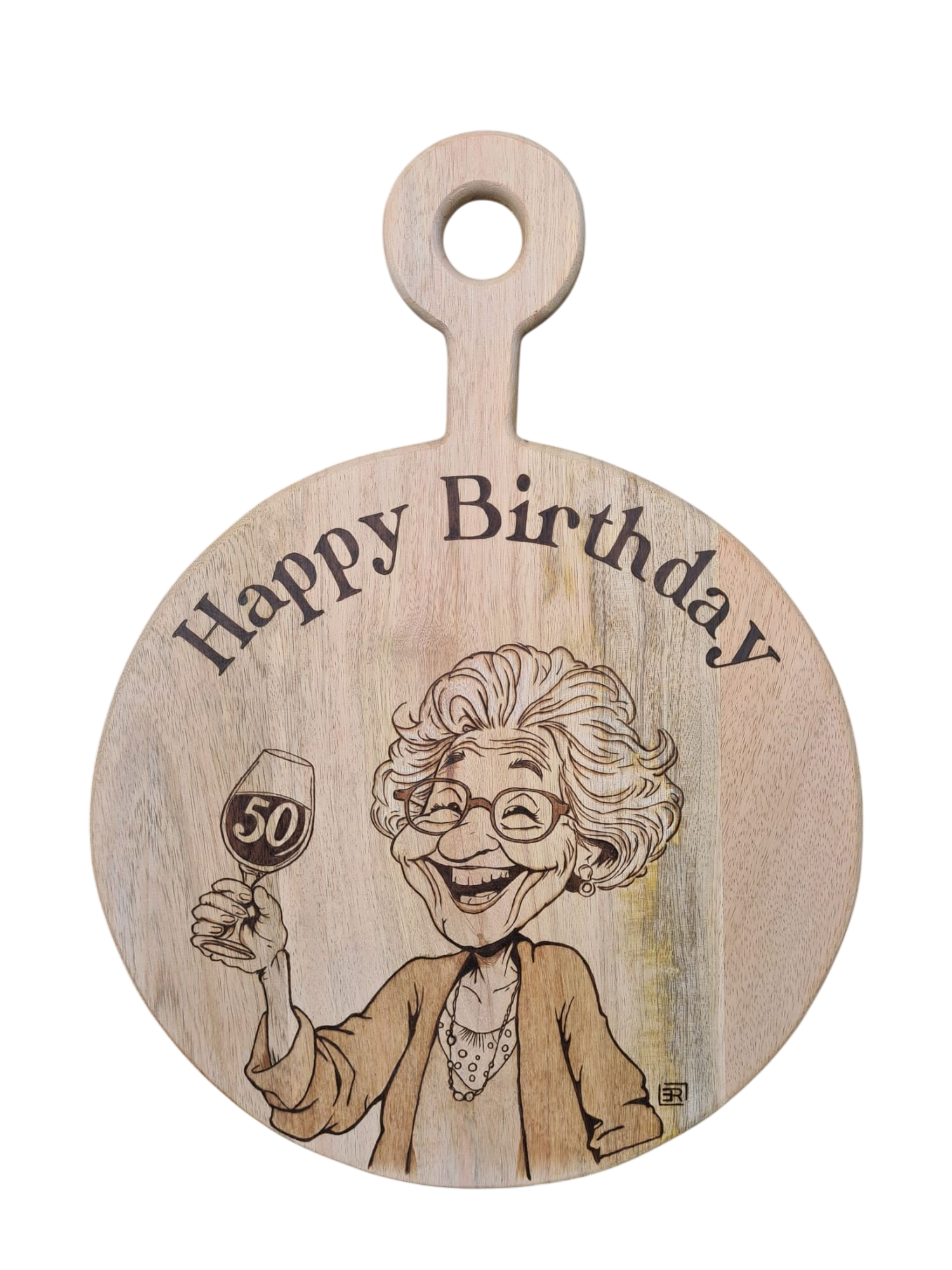 Serveerplank Happy Birthday 50