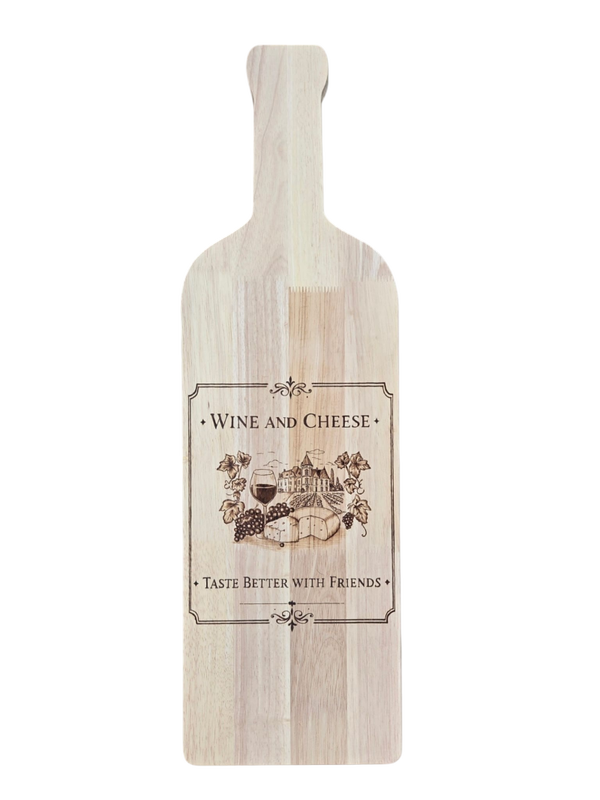 Wine & Cheese serveerplank Château – handgebrand – 70 cm