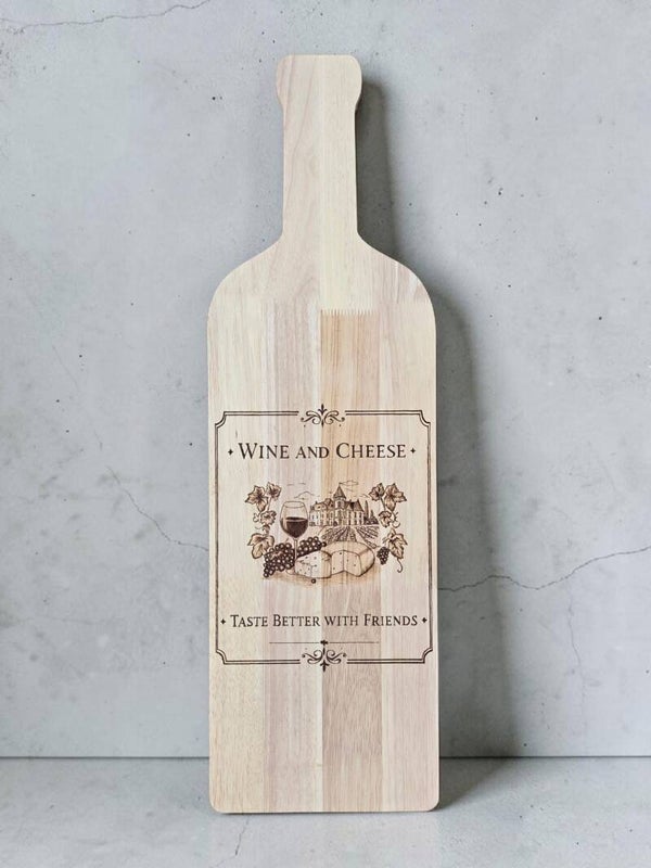 Wine & Cheese serveerplank Château – handgebrand – 70 cm