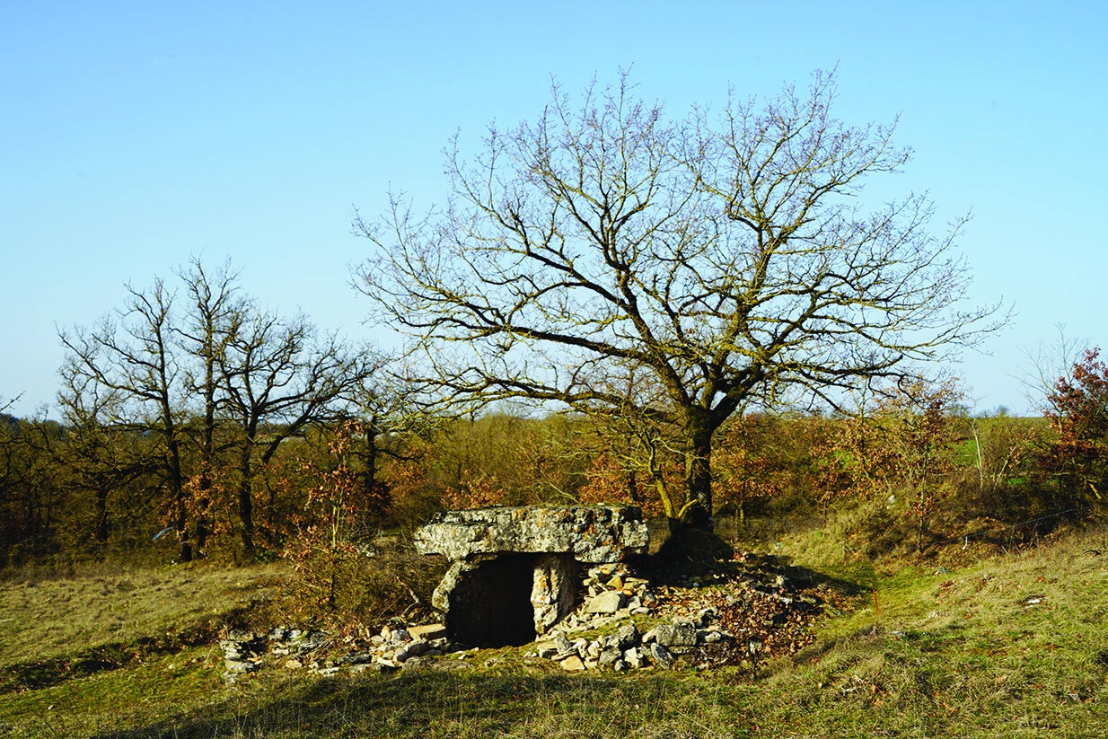 Tumulus A de la nécropole de Champ-Châlon lors de sa restauration, Benon (Charente-Maritime)